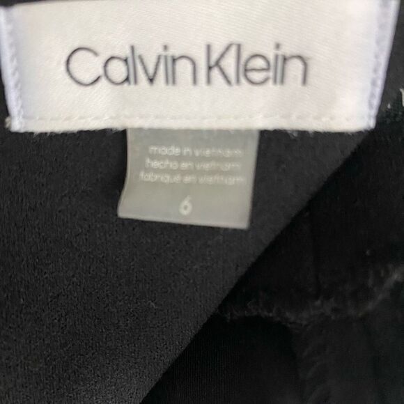 Calvin Klein Black Sleeveless Floral Embroidered Trim Dress - Picture 6 of 8